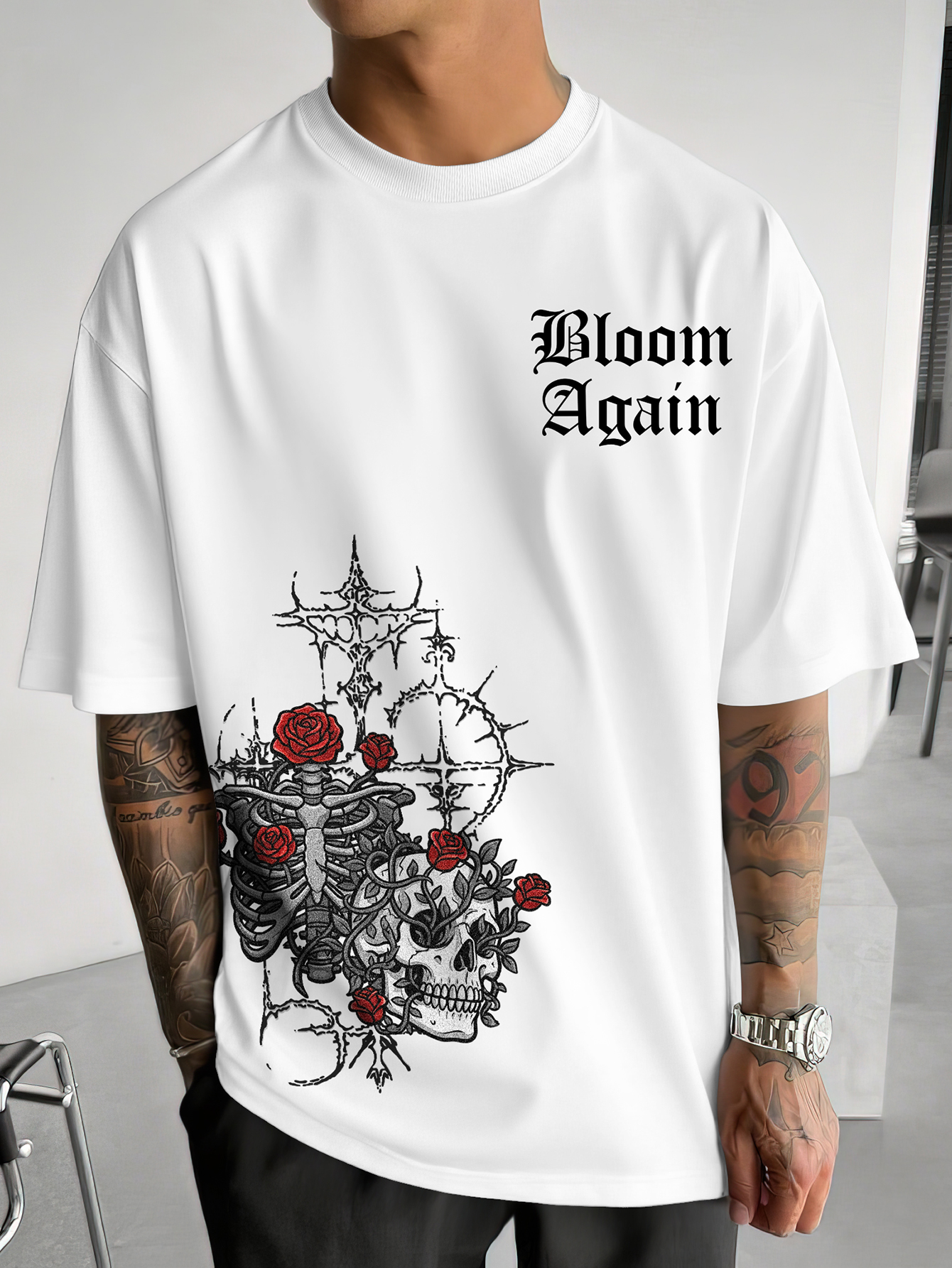 Gothic Streetwear Brand - Men's Oversized Gothic Streetwear Tee Brand