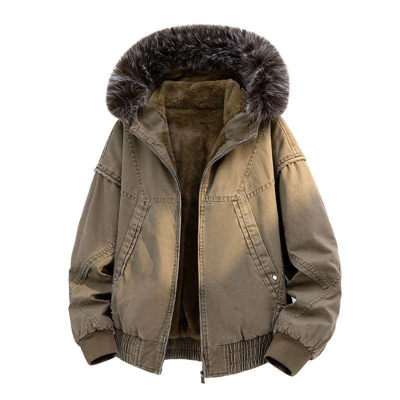 Streetwear High End Brand - High-end Fur Collar Hooded Parkas Y2k