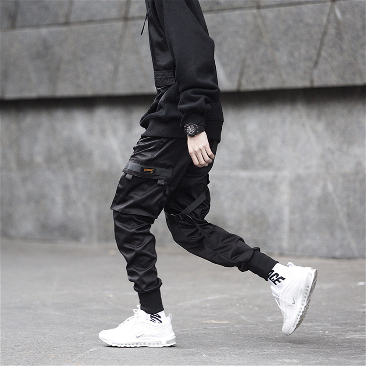 Black Hip Hop Cargo Pants Summ - Gothic Streetwear Brand 评论和价格