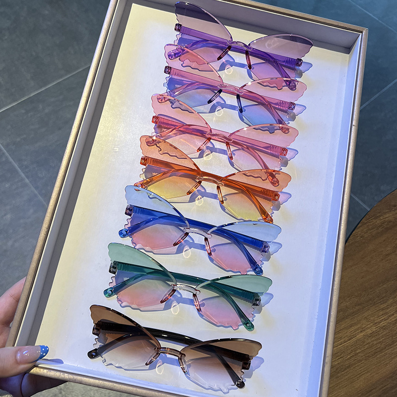 Vintage Rimless Butterfly Shap - Streetwear Brand With Butterfly 评论和价格