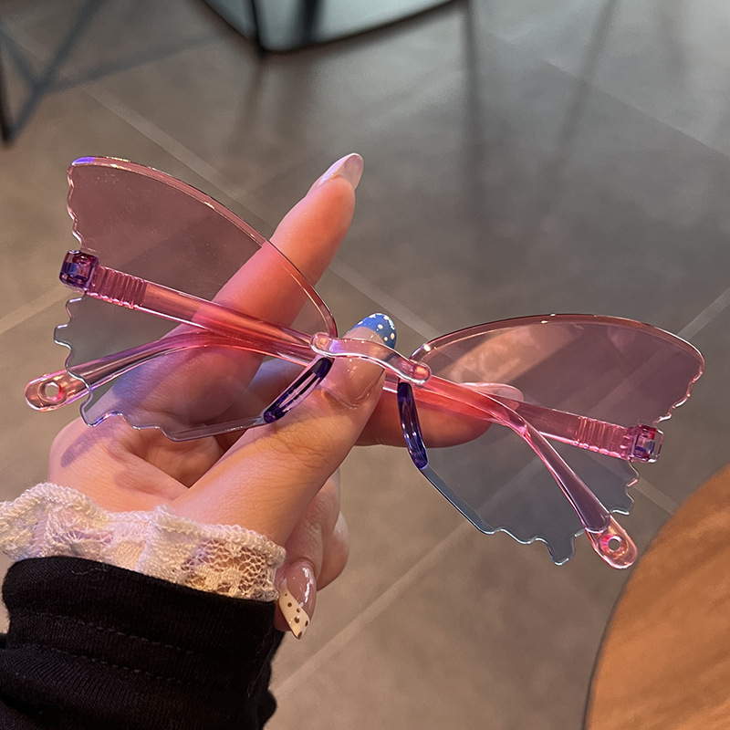 Vintage Rimless Butterfly Shap - Streetwear Brand With Butterfly 评论和价格