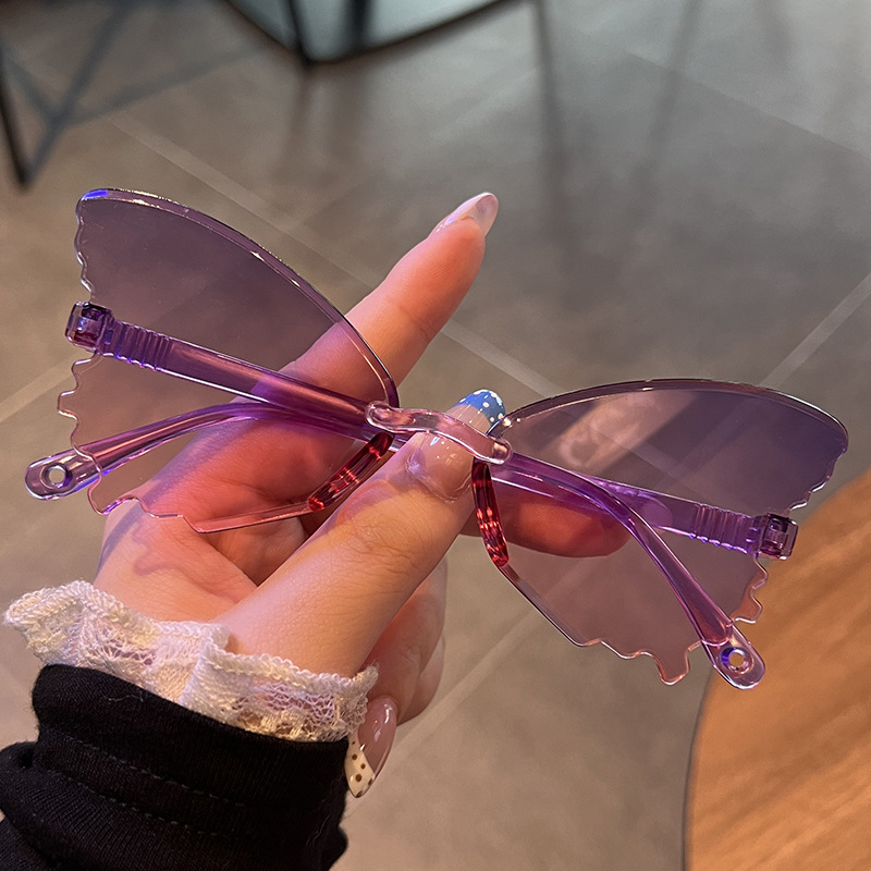 Vintage Rimless Butterfly Shap - Streetwear Brand With Butterfly 评论和价格