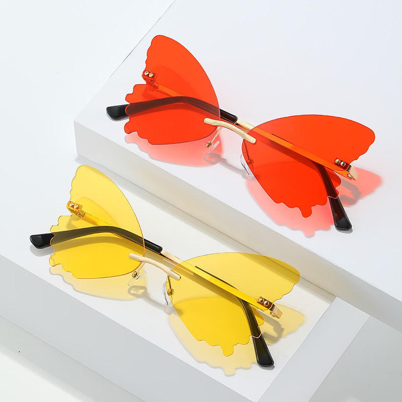Vintage Rimless Butterfly Shap - Streetwear Brand With Butterfly 评论和价格